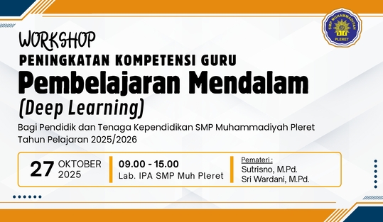 Workshop Peningkatan Kompetensi Guru: Pembelajaran Mendalam (Deep Learning)